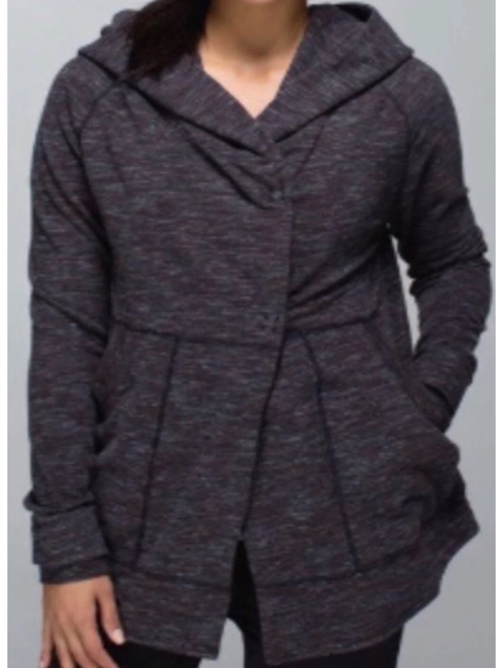 Lululemon Find Your Centre Wrap Jacket Hoodie Women’s Heather Black 4